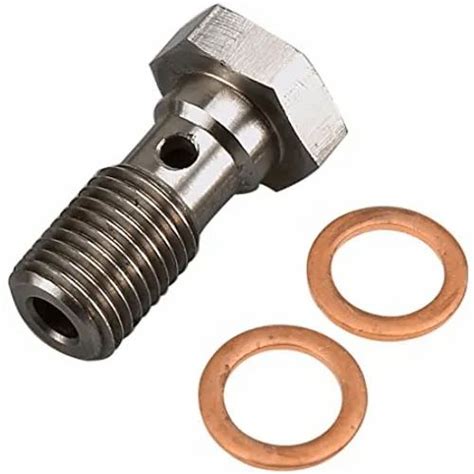 Half Thread Hexagonal Mild Steel Banjo Bolt For Automobiles Size