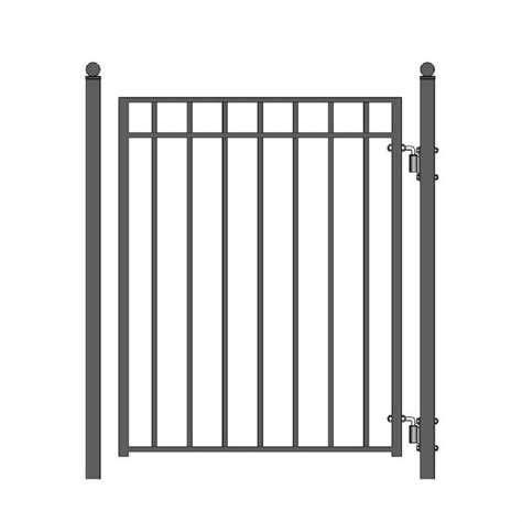 Aleko Madrid Style 4 Ft X 5 Ft Black Steel Pedestrian Fence Gate