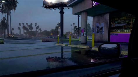 Grand Theft Auto V Inside A Car Raining Outside Relaxing Ambience