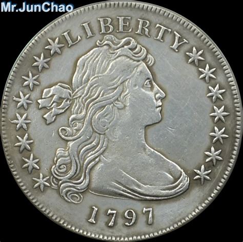 Mr J 1797 United States Silver Plated Liberty Dollar Copy Coins High Quality Close To Original