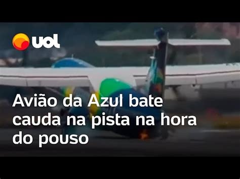 Avião da Azul bate cauda na pista na hora do pouso vídeo