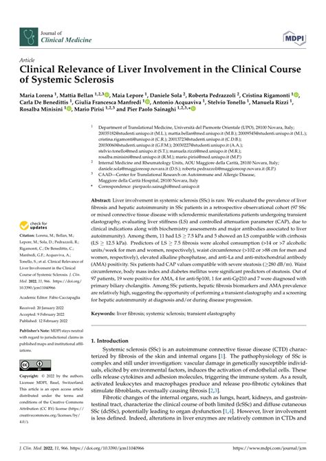 Pdf Clinical Relevance Of Liver Involvement In The Clinical Course Of