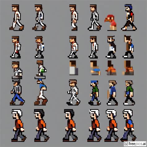 Generator Freepics Ai Bit Game Character Walking Right Sideview