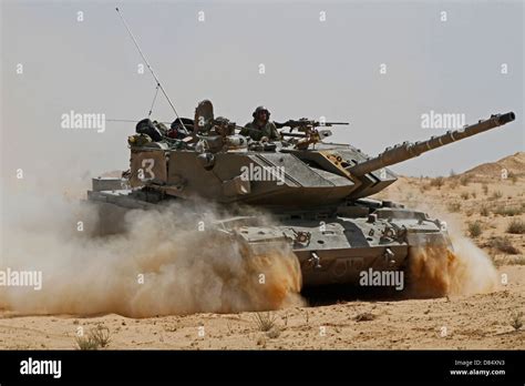 An Israel Defense Force Magach 7 Main Battle Tank During An Exercise