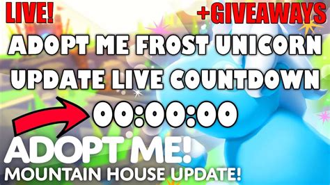 Live Adopt Me Countdown Of Mountain House Update New Frost Unicorn