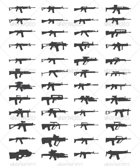 Assault Rifles Silhouette By Meriang GraphicRiver