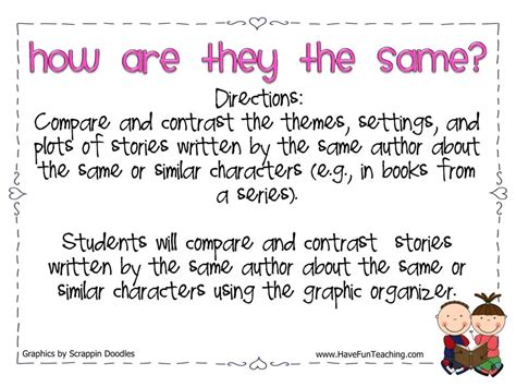 How Are They The Same Compare And Contrast Story Elements Activity By