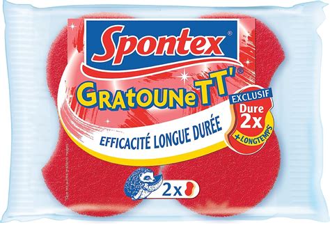 Spontex 5 lot de 2 éponges grattantes vaisselle Gratounett 10