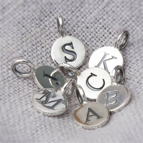 sterling silver embossed letter charms by bloom boutique ...