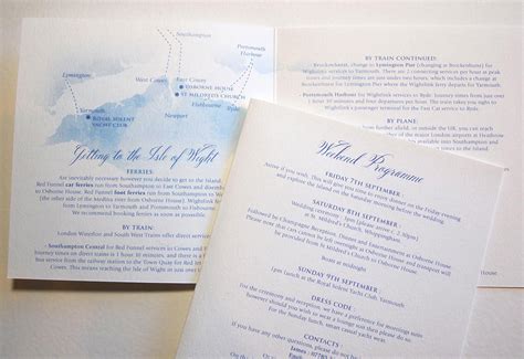 Wedding Itinerary or a wedding timeline - Paper Pleasures