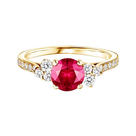 Baby Everbloom Mm Pav E Yellow Gold Ruby Ring Gemmyo