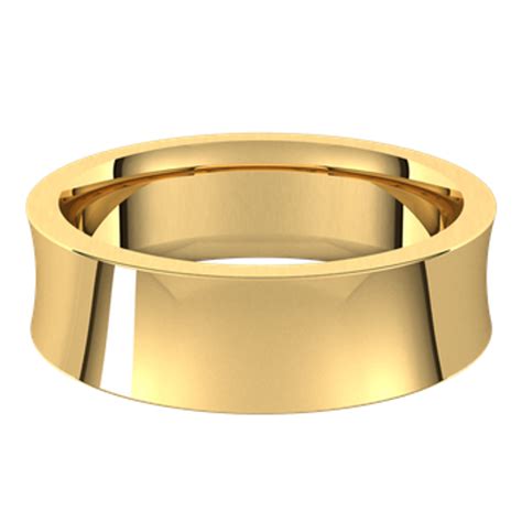 14k Gold 6mm High Polished Concave Comfort Fit Wedding Band