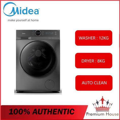 Midea Washer Dryer Combo 12kg And 8 Kg With Auto Clean Mf200d120wb