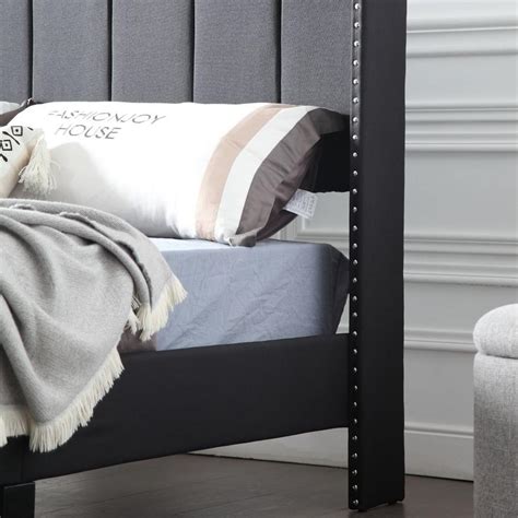 Modern Upholstered Platform Queen Bed Frame, Heavy Duty Queen Bed Fram ...