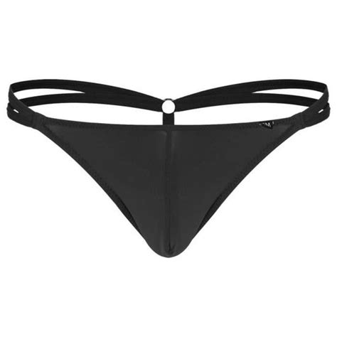 YONGHS String Homme Sexy G String T Back Bikini Ficelle Bulge Pouch Jockstrap Gay M XXL Noir