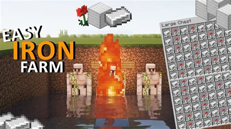 Minecraft Easy Iron Farm Java Edition Infinite Iron Youtube