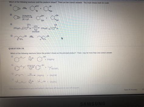 Solved Which Of The Following Reactions Yield The Products