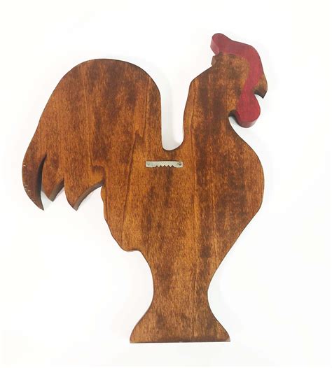 Vintage Wood Rooster Chicken Wall Hanging Home Decor Wood Shabby Or