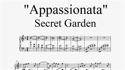 Appassionata Secret Garden Piano Cover Youtube