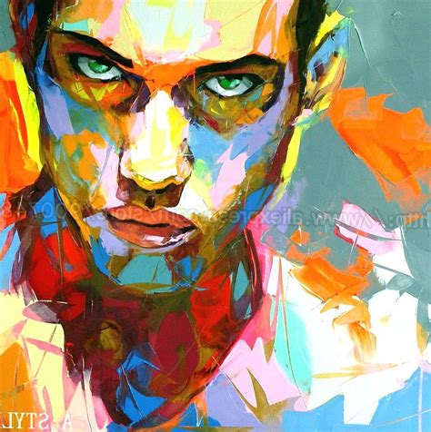 Multicolor Francoise Nielly Portraits Handmade Oil Painting On