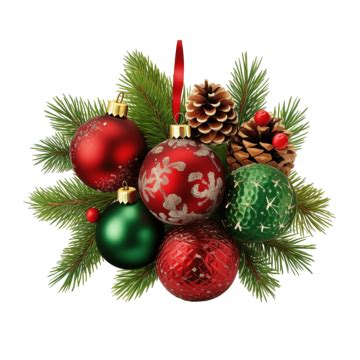 Red And Green Christmas Ornaments, Fir Branches And Cones, Advent ...