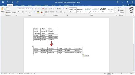 How To Convert Row To Column Column To Row In Word Table Youtube