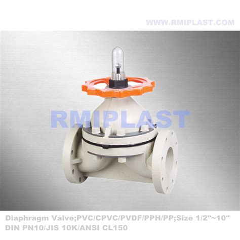 Pph Diaphragm Valve Weir Type With Flange End Ansi Cl