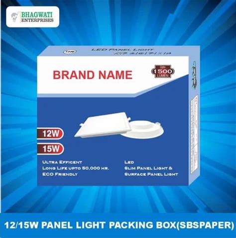 Rectangular Custom Printed Led Panel Light Packaging Box Sbs Paper At