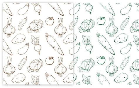 Premium Vector | Vegetables and fruits seamless pattern background