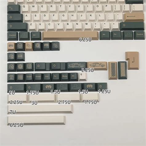 Keys Set Gmk Classic Retro Racing Keycaps Pbt Dye Sublimation Gray