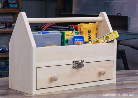 Diy Wooden Toolbox With Drawer Simple Sturdy Saws On Skates