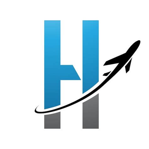 Premium Vector Blue And Black Futuristic Letter H Icon With An