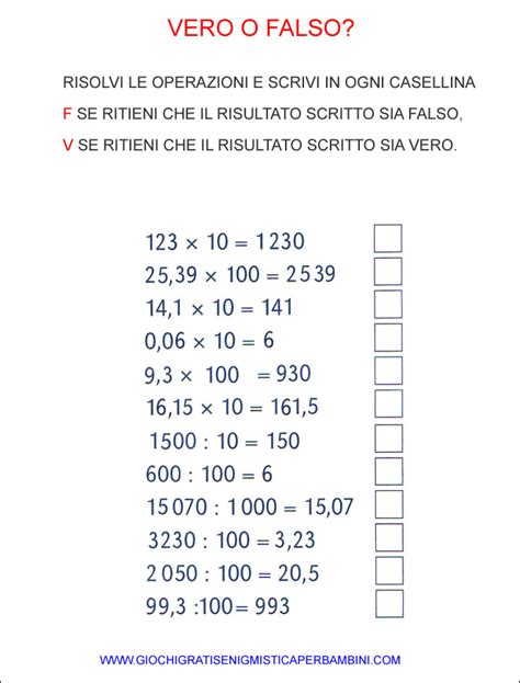 Esercizi Matematica Quarta Elementare Da Stampare Addizioni Classe