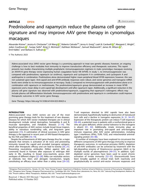 Pdf Prednisolone And Rapamycin Reduce The Plasma Cell Gene Signature