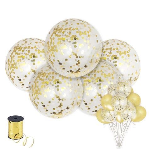 36 Inch Giant Gold Confetti Balloons 15ct — Shimmer And Confetti