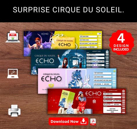 Editable Echo Cirque Du Soleil Surprise Reveal Gift Template Echo