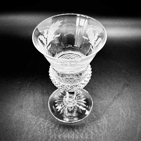 Edinburgh Crystal Glass Vintage Edinburgh Thistle Sherry Glass Vintage Cut Crystal Liquor Glass