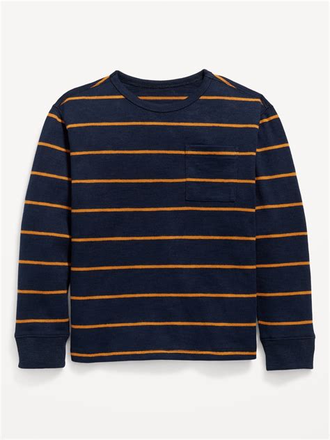 Cozy Knit Long Sleeve Striped Pocket T Shirt For Boys Old Navy