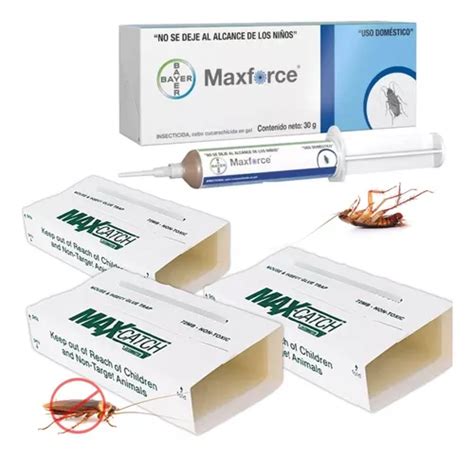 Kit Mata Cucarachas Maxforce Gel Bayer Y Trampas Pegajosas