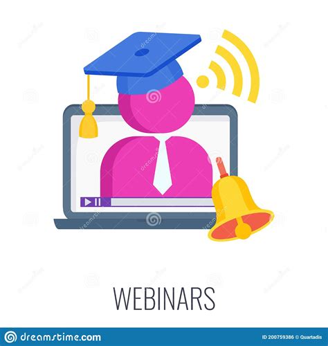 Webinar Icon Online Meeting Trendy Flat Vector Style Stock Vector