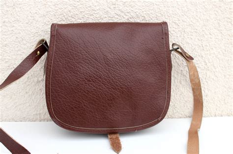 Vintage Brown Saddle Bag 70s Leather Brown Saddle Bag Etsy