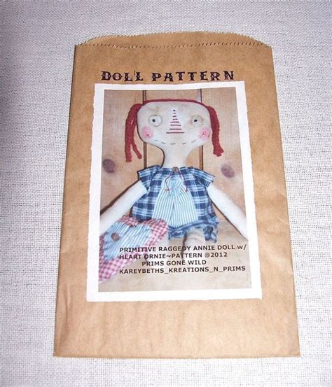 Primitive Raggedy Annie Doll Pattern Heart Ornie Pattern J512 Sewing