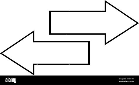 Vector Illustration Of Black And White Arrows Indicating Right And Left