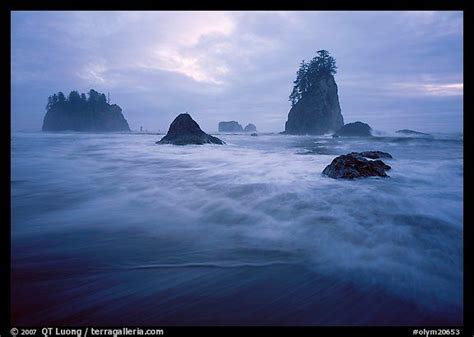 Picture Photo Seastacks Surf And Clouds Second Beach Olympic