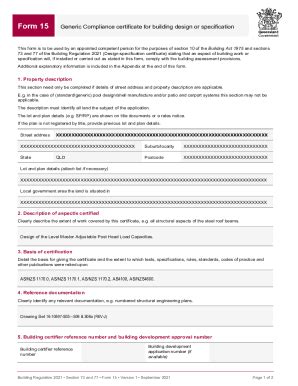 Fillable Online Form 15 Glazing Certificate Fill Online Printable