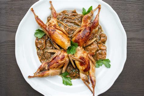 Roasted Quail w/ Wild Mushroom Gravy - Marx Foods Blog