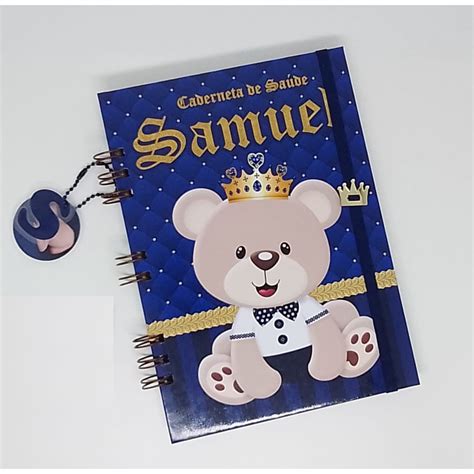 Caderneta De Vacina Personalizada Urso Principe Azul Marinho 2 0