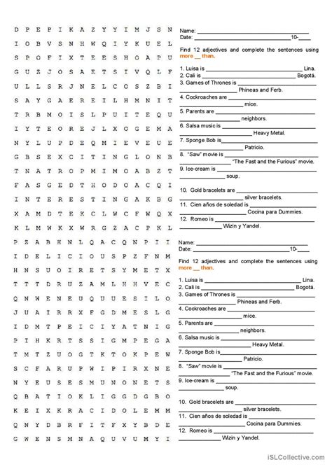 Comparatives Word Search English Esl Worksheets Pdf Doc