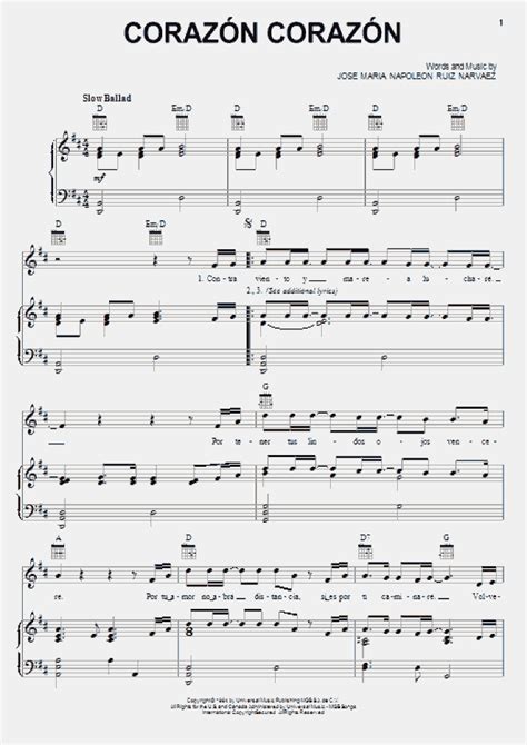 Corazon Corazon Piano Sheet Music OnlinePianist