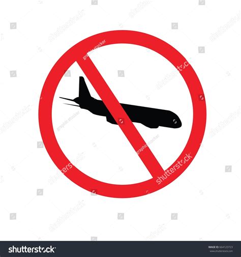 No Flying On White Backgroundprohibit Sign Stock Vector Royalty Free